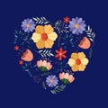 Floral decoration with heart shape Royalty Free Stock Photo