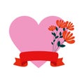 Floral decoration with heart shape Royalty Free Stock Photo