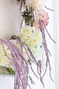 Floral decoration in the photo studio. Interior photo studio. Wedding decorations. Gentle spring flowers. flower