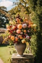 Floral decoration, wedding decor and autumn holiday celebration, autumnal flowers and event decorations in the English countryside Royalty Free Stock Photo