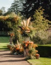 Floral decoration, wedding decor and autumn holiday celebration, autumnal flowers and event decorations in the English countryside Royalty Free Stock Photo