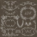 Floral decorative borders, ornamental rules, divid Royalty Free Stock Photo