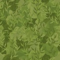 Liana spreads green leaves creeper seamless pattern background vector