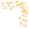 Floral decorative corner pattern on white background