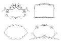 Floral decorative frames - set - vector Royalty Free Stock Photo