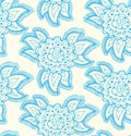 Floral decorative lace blue seamless texture. Back