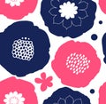 Floral decorative seamless pattern. Vector abstract background in scandinavian style. Royalty Free Stock Photo