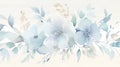 Floral delicate and tender watercolor composition with flowers. Botanical AI illustration. For textile, wallpapers