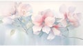 Floral delicate and tender watercolor composition with flowers. Botanical AI illustration. For textile, wallpapers