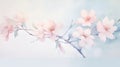 Floral delicate and tender watercolor composition with flowers. Botanical AI illustration. For textile, wallpapers
