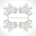 Floral Design. Beautiful horizontal frame. Royalty Free Stock Photo