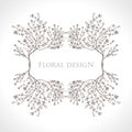 Floral Design. Beautiful horizontal frame.