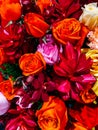 Floral design. Bouquet of flowers, close-up composition of a bouquet of flowers. women`s day, wedding, birthday Royalty Free Stock Photo