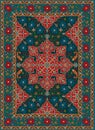 Floral Design Carpet. Rug with ethnic oriental pattern Royalty Free Stock Photo