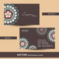 Floral design decorated business or visiting card design. Royalty Free Stock Photo