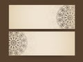 Floral design decorated website header or banner set. Royalty Free Stock Photo