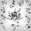 Floral design elements set Royalty Free Stock Photo