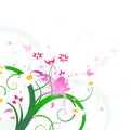 Floral design, fairy fantasy, butterfly and flowers scatter art