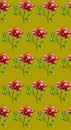 Floral design pattern in red and black color