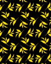 Floral design pattern in yellow and black color Royalty Free Stock Photo