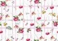 Floral design pattern with tropical flowers with leaves background Royalty Free Stock Photo