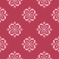 Floral seamless design on red background