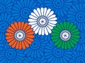 Floral design representing colors of Indian flag