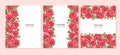 Floral design of vector border frame on white background and place for text. Red poppy flowers with berries Royalty Free Stock Photo