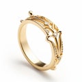 Floral Diamond Gold Ring With Art Nouveau Inspired Design