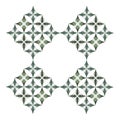 A floral diamond star ornamental geometric pattern with floral interior