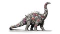 Floral Dinosaur Illustration