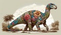 Floral Dinosaur Illustration