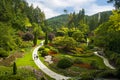 Floral display in Butchart Gardens near Victoria on Vancouver Island in British Columbia in Canada Royalty Free Stock Photo