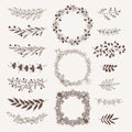 Floral dividers, borders and frames vector collection. Vintage ornate elements
