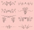 Floral dividers with grape branches - decorative vector design elements