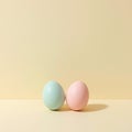 A floral and egg composition on a pastel blue background Easter Royalty Free Stock Photo
