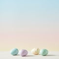 A floral and egg composition on a pastel blue background Easter Royalty Free Stock Photo