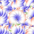 Floral elegance 3d vector seamless pattern. Modern ornamental be