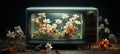 Floral Elegance: Television Embellished with Beautiful Blossoms