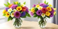 Floral Elegance. A vibrant bouquet of spring flowers arranged in a stylish vase Royalty Free Stock Photo