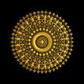 Floral Mandala Design with Golden Gradient and Vector Art Illustration