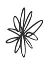 Floral element hand drawn scribble Royalty Free Stock Photo