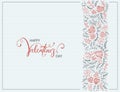 Valentines Decorative Elements on Blue Background