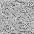 Floral embossed Paisley 3d seamless pattern. Raised textured floral vector background. Emboss ethnic backdrop. Surface relief 3d Royalty Free Stock Photo