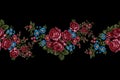 Floral embroidery border.