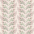 Floral endless background. Wildflowers with leaves seamless pattern. Flower and foliage loop tiled ornament. Vector hand drawn Royalty Free Stock Photo