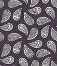 Floral ethnic leaf paisley style seamless pattern. Folk art indian boteh buta motif leaves textile. Modern fashion home decor.