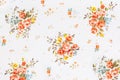 Floral fabric, Fragment of colorful retro tapestry textile pattern with floral ornament useful as background Royalty Free Stock Photo