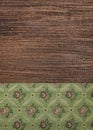 Floral fabric on the old wood background Royalty Free Stock Photo