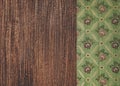 Floral fabric on the old wood background Royalty Free Stock Photo